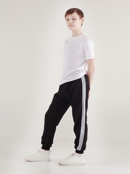 Брюки Мальчикам Россия Чёрный Лампасы (фото 1)