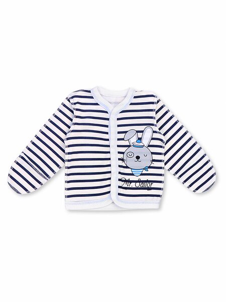 Кофточка Новорождённым Россия Белый; Чёрный Полоска (фото 1)