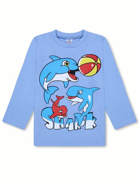 Лонгслив Мальчикам Bonito Синий светлый Дельфины (фото 1)