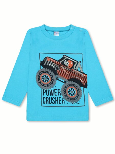 Лонгслив Мальчикам Bonito Бирюзовый Монстртрак (фото 1)