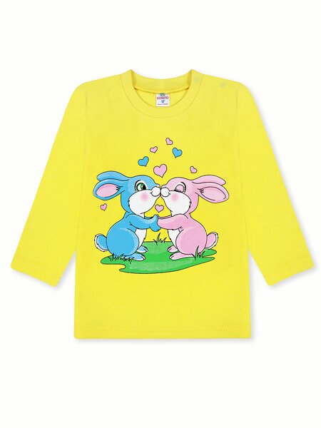 Лонгслив Девочкам Bonito Жёлтый Зайки (фото 1)
