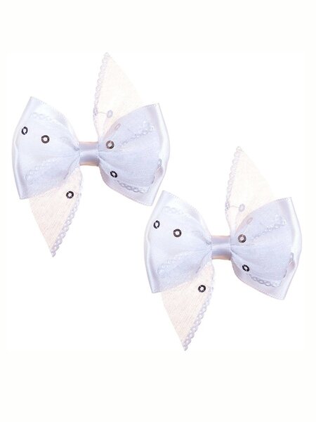 Бантик на резинке, 2 шт Девочкам Baby`s joy Белый Без рисунка (фото 1)