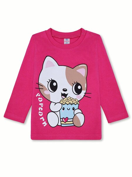 Лонгслив Девочкам Bonito Малиновый Кошка (фото 1)
