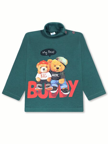 Водолазка Мальчикам Bonito Зелёный тёмный Мишки (фото 1)