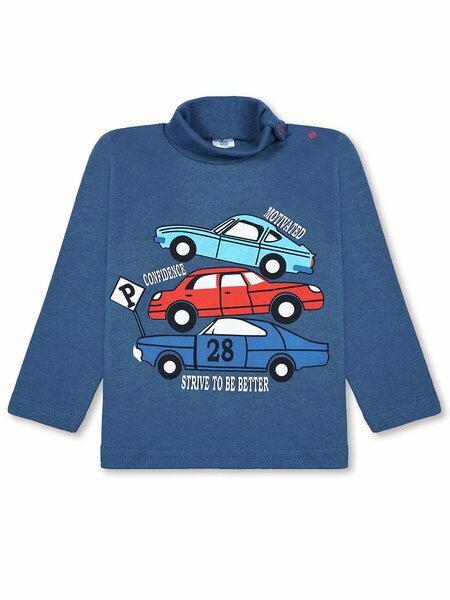Водолазка Мальчикам Bonito Серо-синий Машины (фото 1)