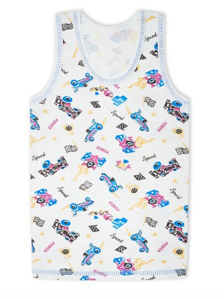 Майка Мальчикам Россия Белый Гонки (фото 1)