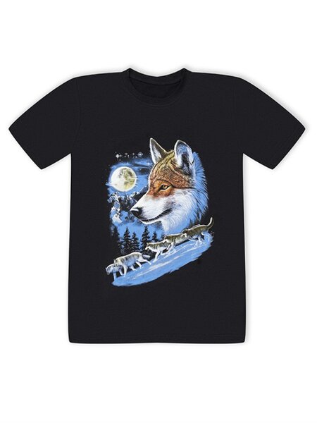 Футболка Мальчикам Россия Чёрный Волки (фото 1)