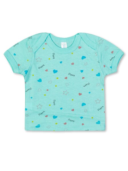 Футболка Новорождённым Takro Мятный Сердечки (фото 1)