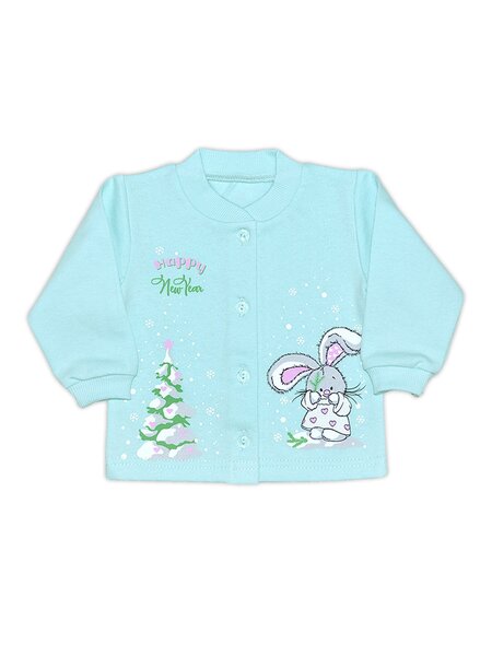 Кофточка Новорождённым Лунёва Мятный Зайка (фото 1)