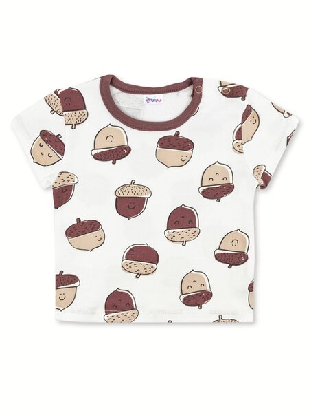 Футболка Новорождённым Юлала Белый Жёлуди (фото 1)