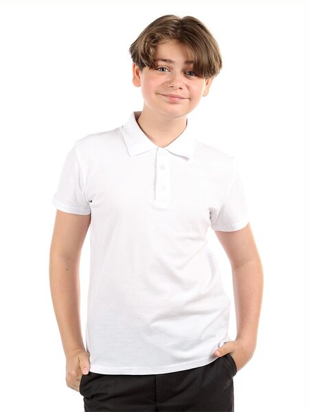 Поло Мальчикам N.o.a. Белый Без рисунка (фото 1)