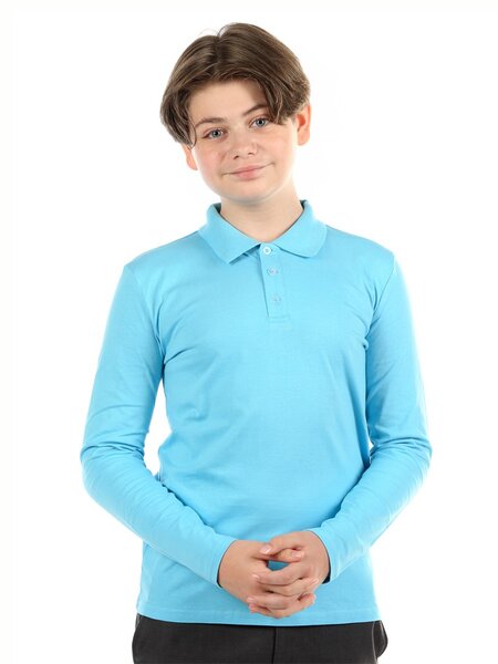 Поло Мальчикам N.o.a. Голубой Без рисунка (фото 1)