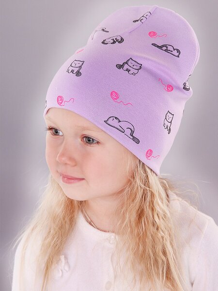 Шапка Девочкам Россия Микс Котики (фото 1)