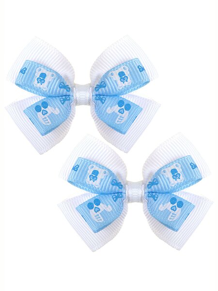 Бантик-розетка на резинке, 2 шт Девочкам Baby`s joy Белый; Голубой Игрушки (фото 1)