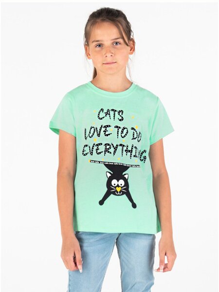 Футболка Девочкам Россия Мятный Надпись (фото 1)