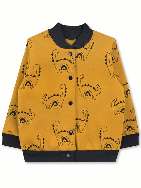 Бомбер Мальчикам Юлала Горчичный Динозаврики (фото 1)