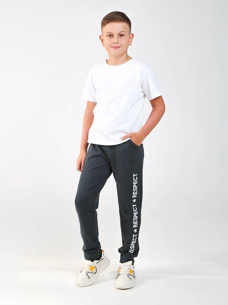 Брюки Мальчикам Kip Серый тёмный Надпись (фото 1)