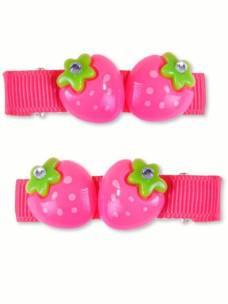 Зажим для волос, 2 шт Девочкам Baby`s joy Малиновый Ягоды (фото 1)