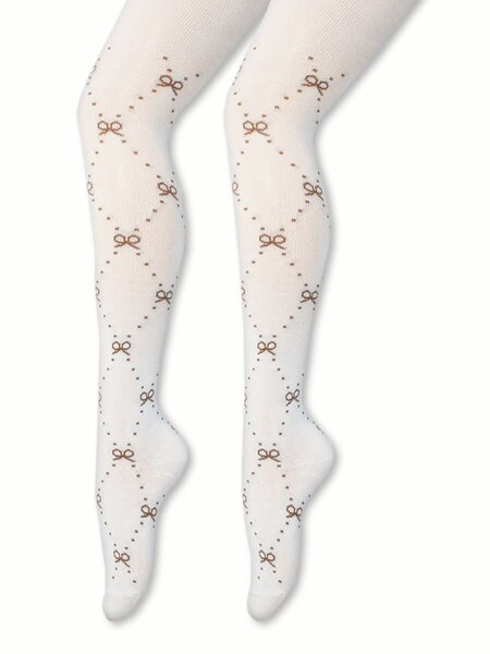 Колготки Девочкам Para socks Молочный Бантики (фото 1)