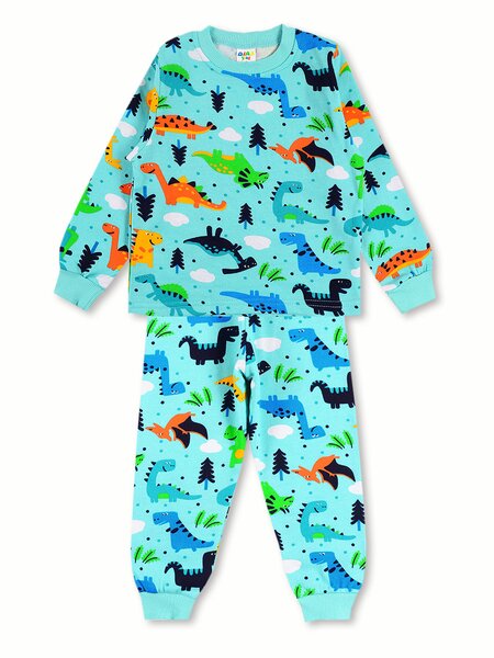 Пижама Мальчикам Узбекистан Мятный Динозавры (фото 1)