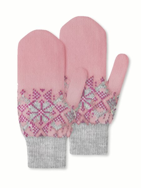 Варежки Девочкам Россия Пудра Узоры (фото 1)