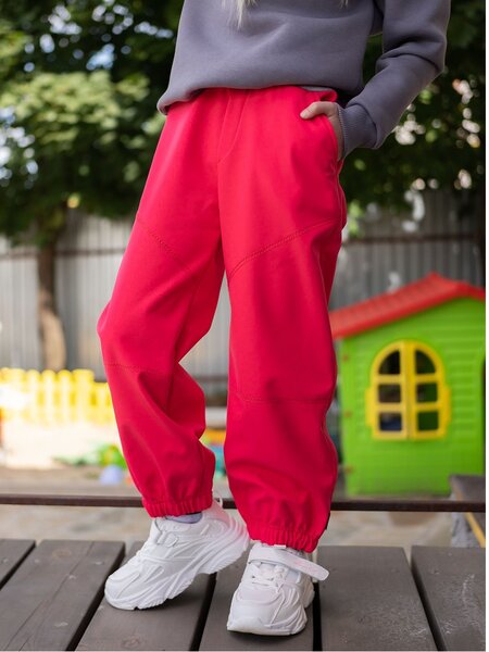 Брюки Девочкам Looklie Коралловый Без рисунка (фото 1)