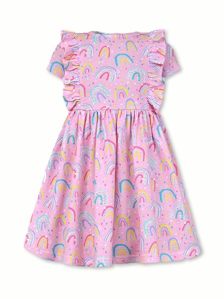Платье Девочкам Лунёва Розовый Радуга (фото 1)