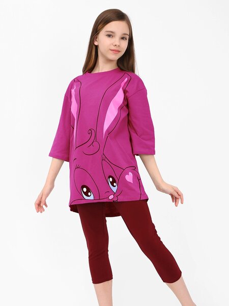 Туника Девочкам Kip Малиновый Мордочка (фото 1)
