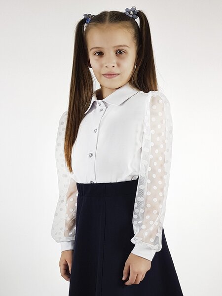 Джемпер Девочкам Лунёва Белый Горох (фото 1)