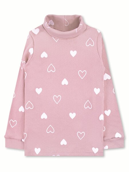Водолазка Девочкам Юлала Розовый тёмный Сердечки (фото 1)