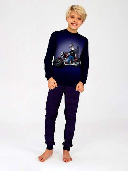 Пижама Мальчикам Стиляж Чернильный Мотоцикл (фото 1)