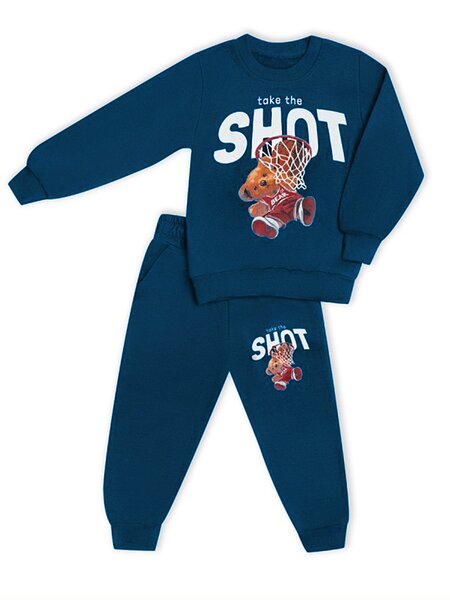 Костюм Мальчикам Россия Синий тёмный Мишка (фото 1)