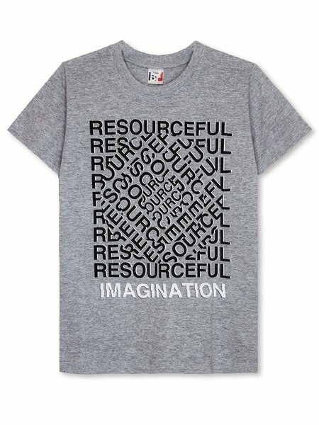 Футболка Мальчикам Be friends Серый меланж Надписи (фото 1)