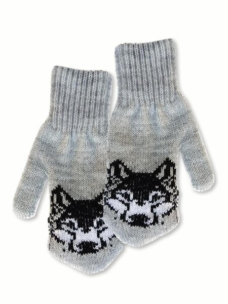 Варежки Мальчикам Россия Серый Собачка (фото 1)