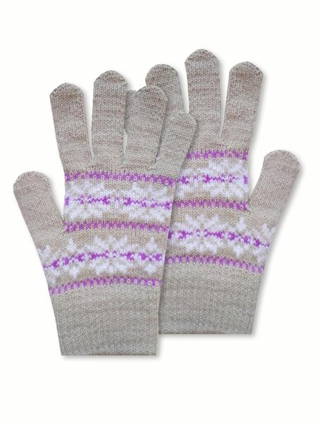 Перчатки Девочкам Россия Серый; Фиолетовый Звёзды (фото 1)