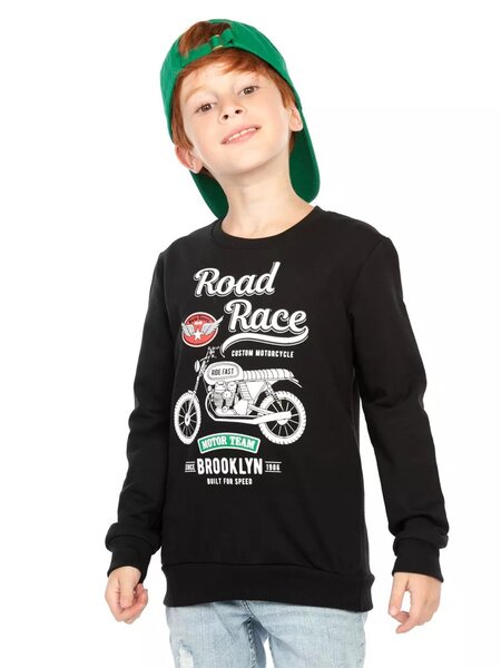 Джемпер Мальчикам Baby style Чёрный Мотоцикл (фото 1)