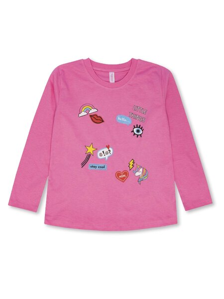 Лонгслив Девочкам Takro Розовый яркий Надписи (фото 1)