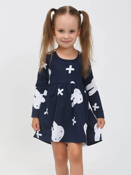 Платье Девочкам Ивашка Чернильный Зайки (фото 1)