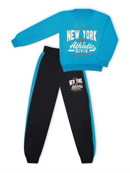 Костюм Мальчикам Россия Бирюзовый; Чёрный Надпись (фото 1)