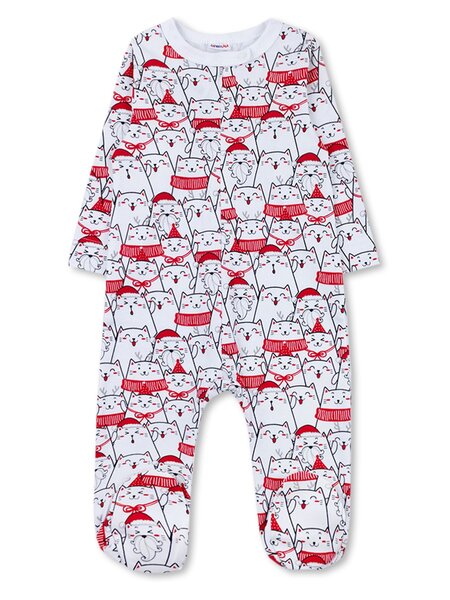Комбинезон Новорождённым Юлала Белый Котики (фото 1)