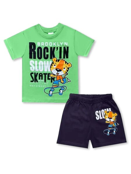 Костюм Мальчикам Узбекистан Салатовый; Чернильный Тигр (фото 1)