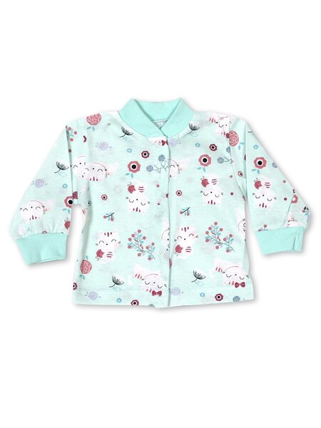 Кофточка Новорождённым Россия Мятный Кошки (фото 1)