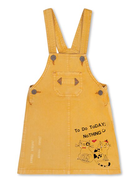 Сарафан Девочкам Bonito Горчичный Котики (фото 1)