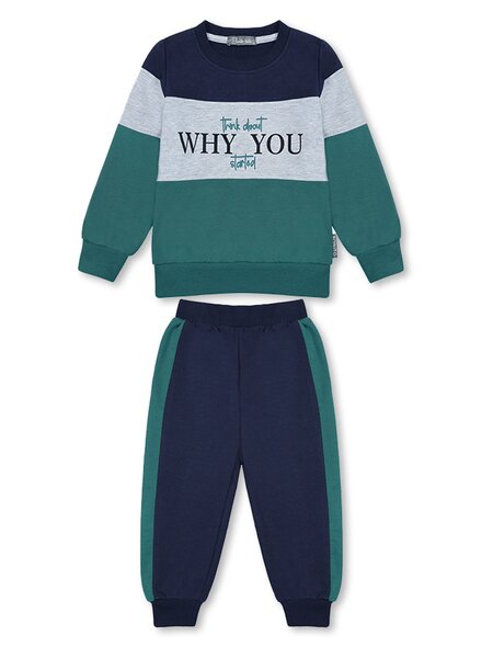 Костюм Мальчикам Bonito Чернильный; Зелёный тёмный Надпись (фото 1)