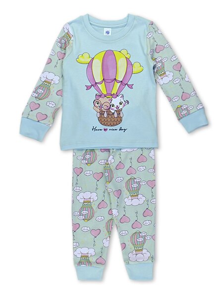 Пижама Девочкам Elephant kids Мятный Котята (фото 1)
