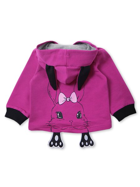 Толстовка Девочкам Bonito Малиновый Зайка (фото 2)