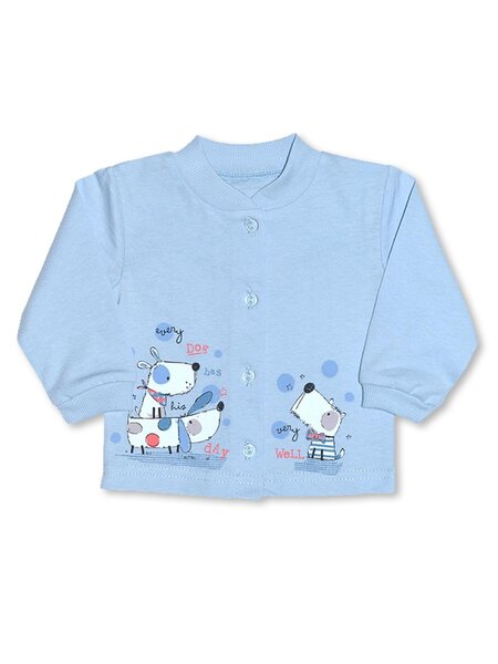 Кофточка Новорождённым Лунёва Голубой Собачки (фото 1)