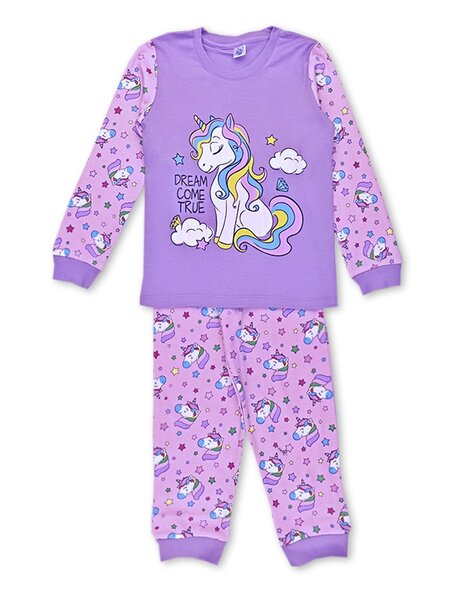Пижама Девочкам Elephant kids Сиреневый Единорог (фото 1)