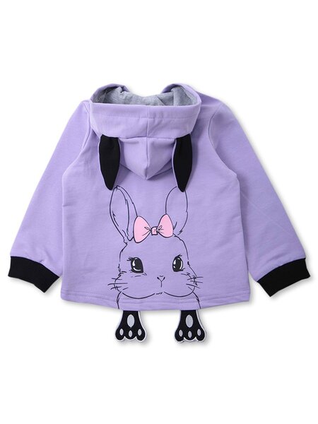 Толстовка Девочкам Bonito Сиреневый Зайка (фото 2)