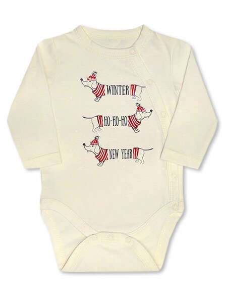 Боди Новорождённым Лунёва Бежевый светлый Собачки (фото 1)